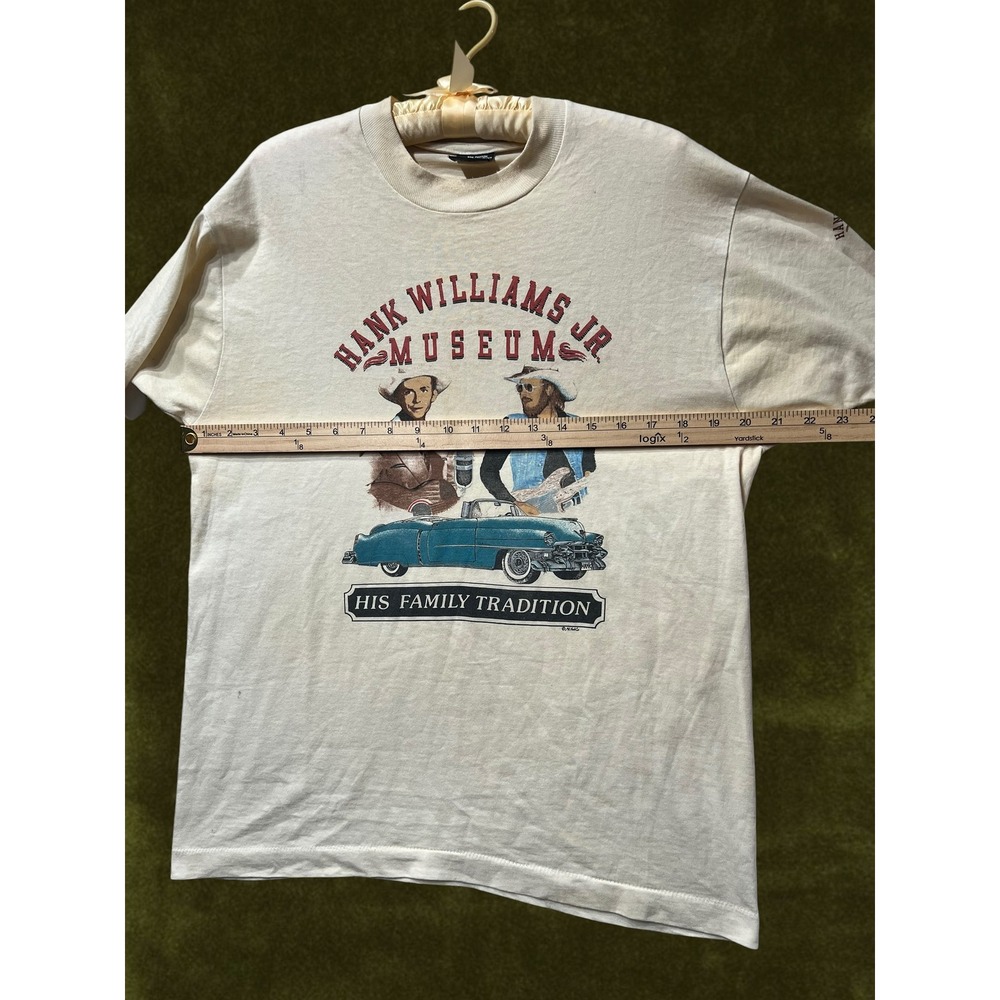 Vintage Hank Williams Jr Museum T-Shirt Screen Stars Best Cream Mens Large L - Picture 3 of 10